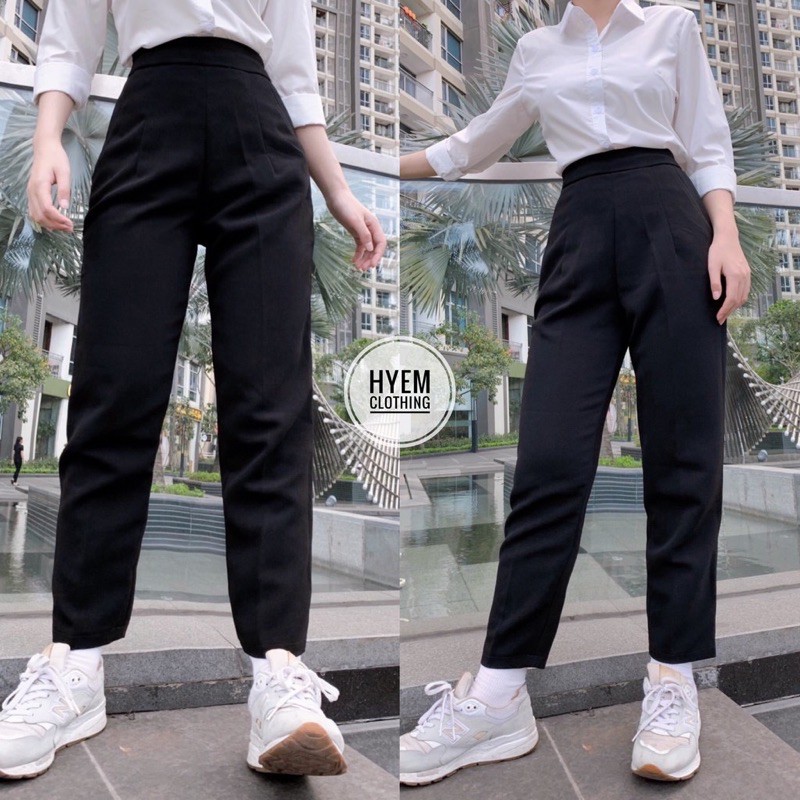 Quần tây nữ basic lưng cạp siêu cao cạp siêu cao dáng baggy suông dài đi học công sở cao cấp-có bigsize size S.M.L.XL