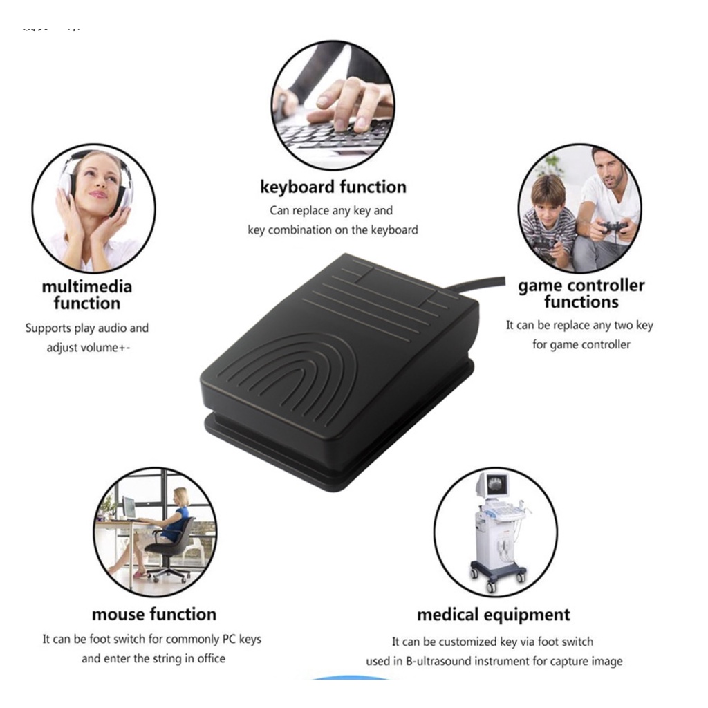 Bàn đạp dậm chân chụp hình ảnh, lưu hình máy siêu âm nội soi USB Metal Foot Switch (chất liệu kim loại)