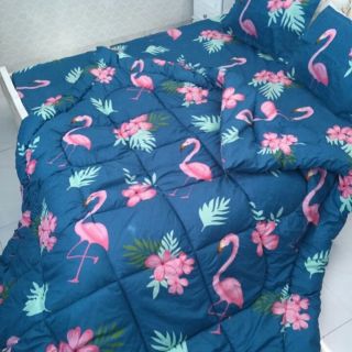 Set chăn phao ga gối hạc hồng