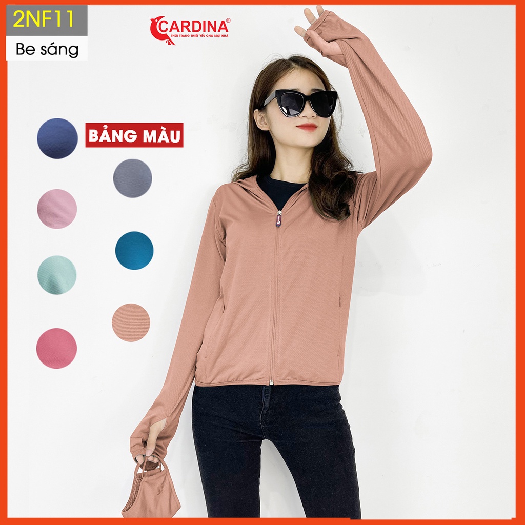 Áo Chống Nắng Nữ CARDINA 1 Lớp Chất Thun Lạnh Cao Cấp Chống Tia UV An Toàn Cho Da 2NF