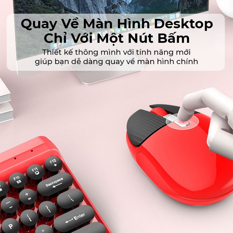 (CÓ SẴN) ️Chuột Không Dây M106, Chuột Bluetooth Đa Kết Nối, Dùng Cho PC - Laptop - iPad, Pin Dùng 60 Ngày, 1200 DPI