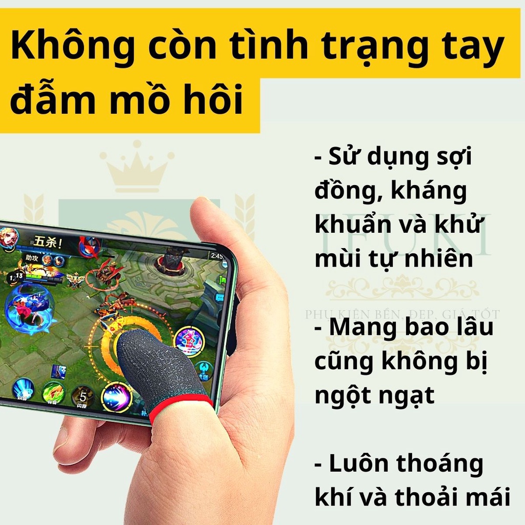 Bao tay chơi game 2 ngón - phụ kiện chơi game ff , pubg , flydigi . găng tay siêu nhạy chống mồ hôi ngón tay