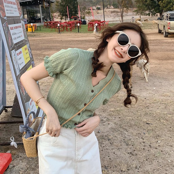 [SẴN] Áo croptop len nữ Ulzzang Quảng Châu ALC23