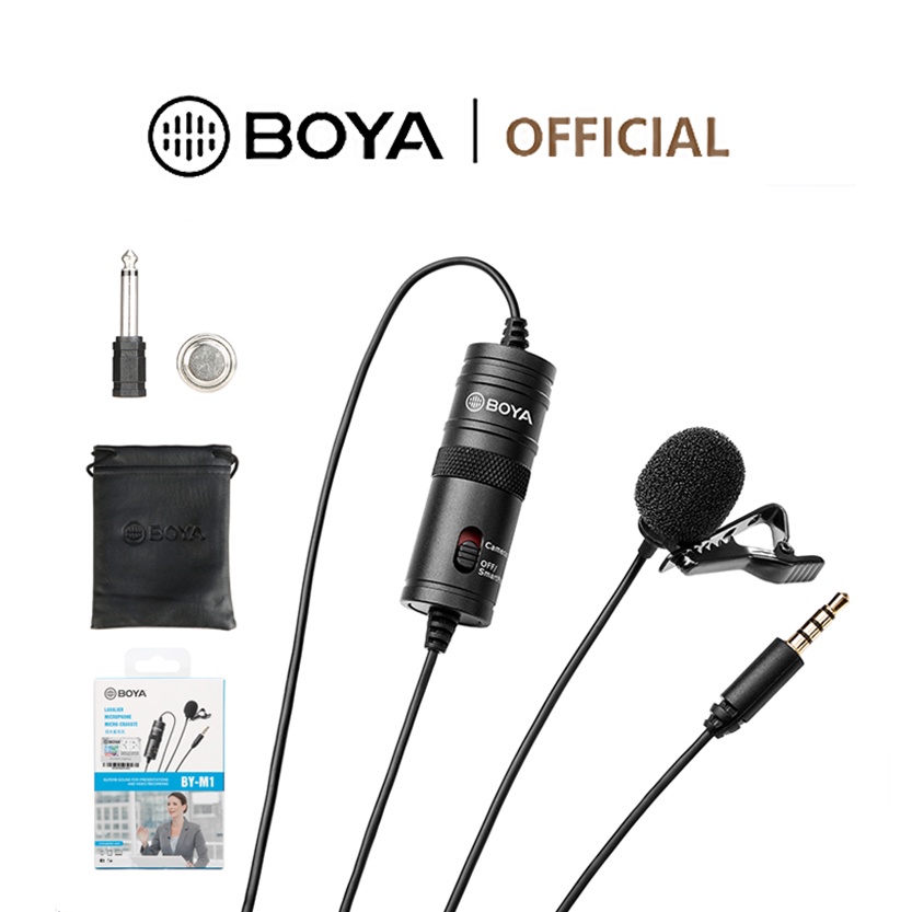 Micro Boya BY-M1 Jack 3.5mm Thu Âm Chuyên Nghiệp Cho Điện Thoại Thông Minh / Máy Ảnh / Máy Tính
