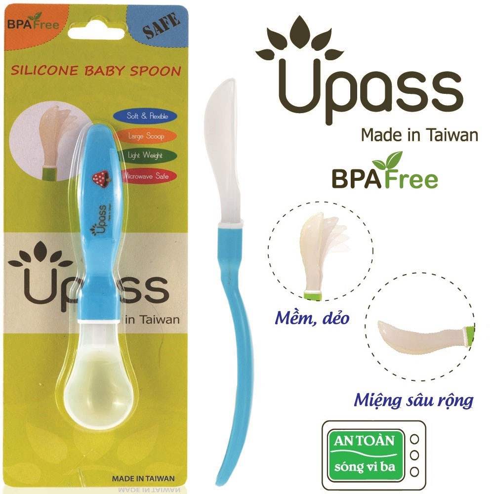 Thìa ăn dặm silicon siêu mềm Upass