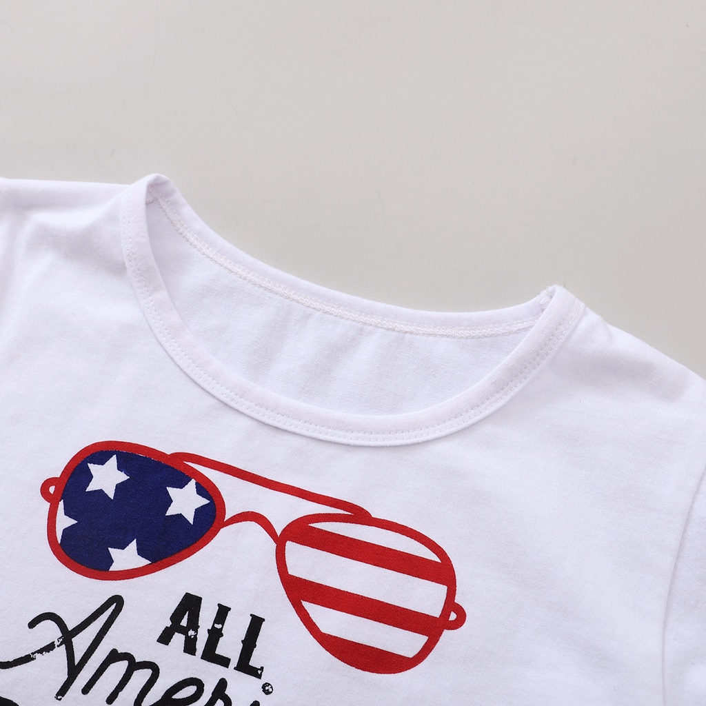 Bộ trang phục 2 món Mikrdoo dành cho trẻ em gồm áo thun tay ngắn + quần kẻ sọc ngang thời trang mùa hè