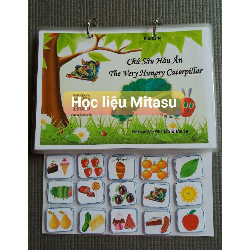 Chú Sâu Háu Ăn - The Very Hungry Caterpillar - dính dán - song ngữ Anh Việt