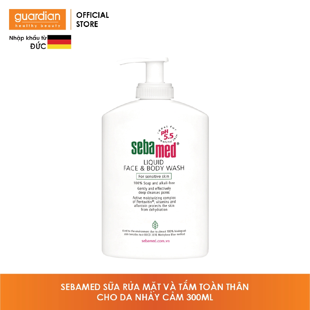 Sữa rửa mặt và tắm toàn thân cho da nhạy cảm Sebamed Liquid Face & Body Wash 300ml | BigBuy360 - bigbuy360.vn