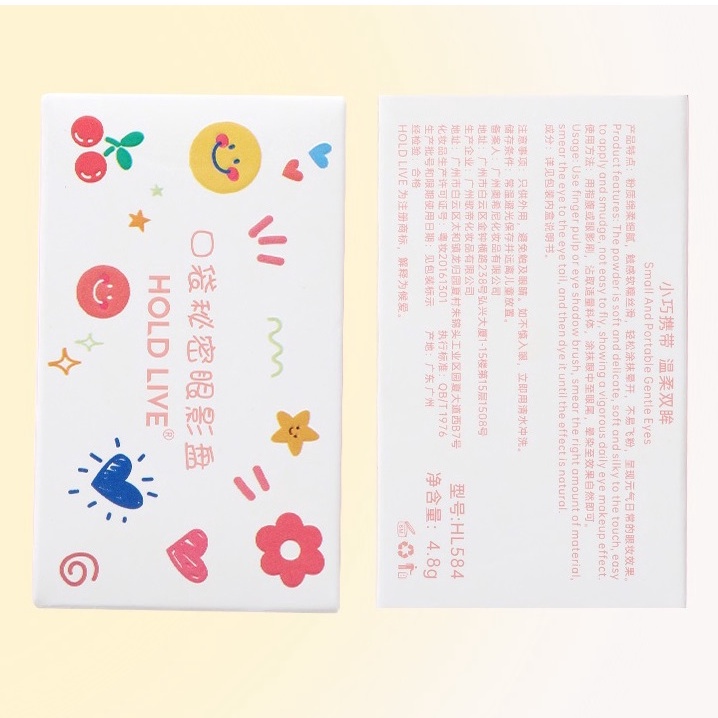 Bảng Phấn Mắt Bỏ Túi 4 Ô Màu HOLD LIVE Hello Smile HL584 - HOLDLIVE