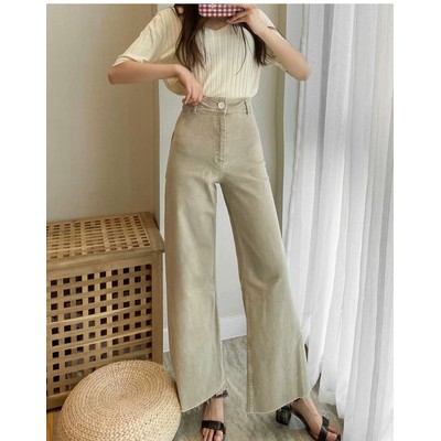 QUẦN JEANS NỮ CẠP CAO ỐNG RỘNG