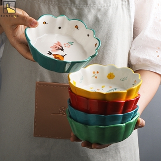 Bát gốm BANFANG phối họa tiết dễ thương dùng đựng ngũ cốc / thức ăn tráng miệng