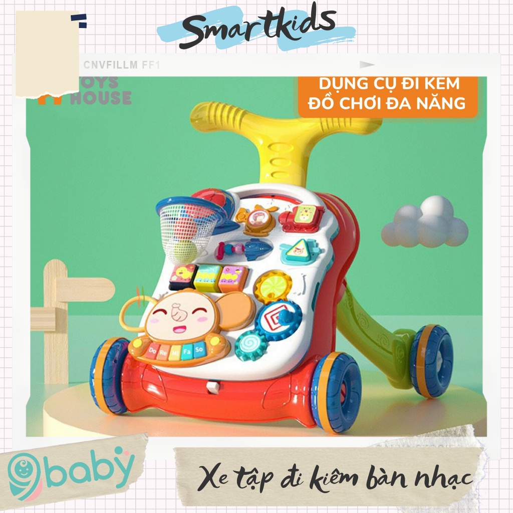 Bàn chơi đa năng có nhạc kiêm xe tập đi 2 trong 1 N6038/ Tiibaby 66549