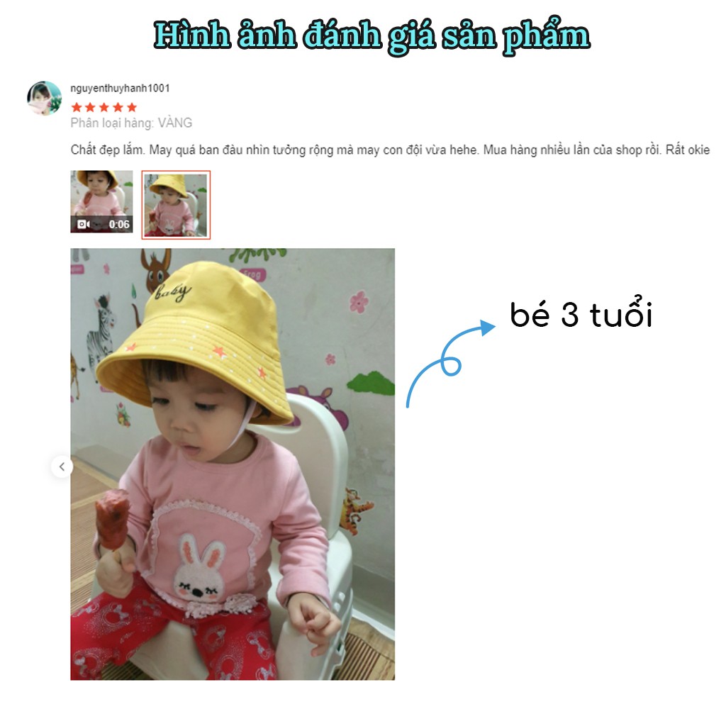 Mũ cho bé gái vành bucket 1989KIDS phù hợp trẻ em từ 1 đến 3 tuổi vòm 48-50cm,cotton mùa hè thấm hút mồ hôi tốt,đáng yêu