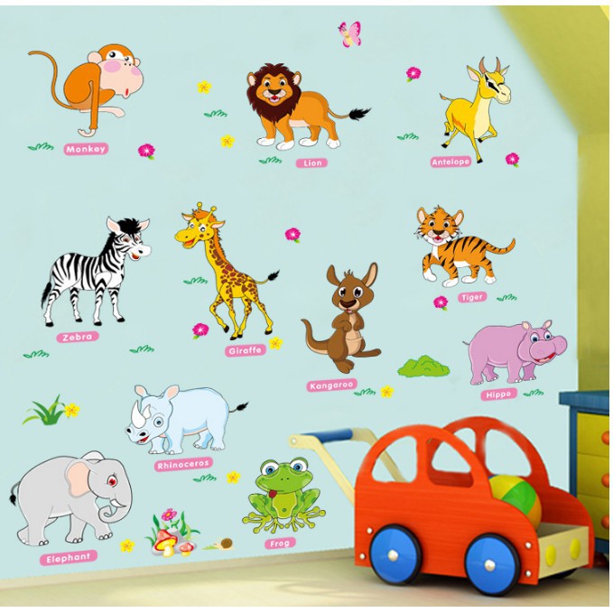 Decal Vườn thú tiếng Anh 2