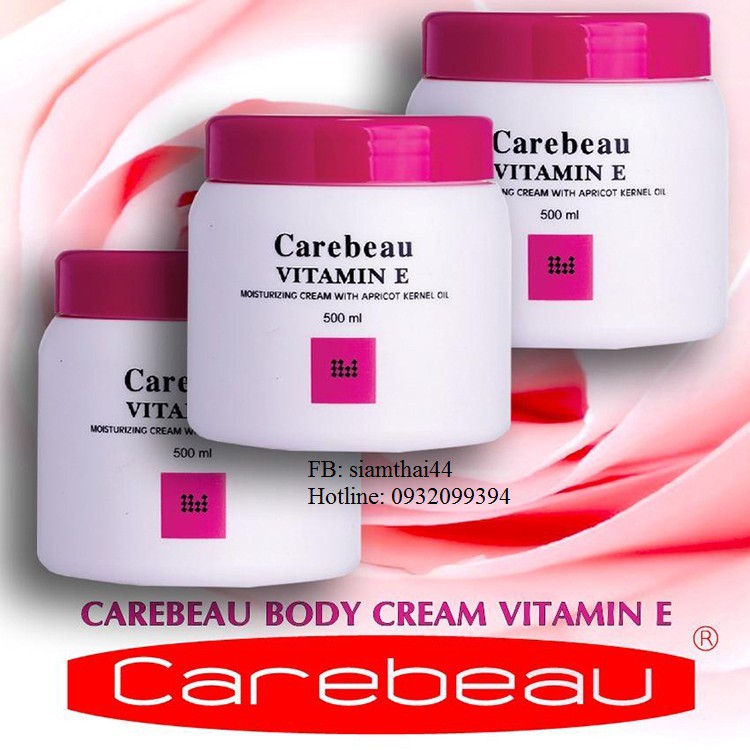 Kem dưỡng da toàn thân Vitamin E Carebeau 500ml Thái Lan