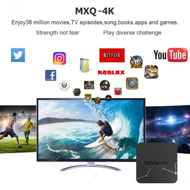 Tv Box Mxq 4k Android 7.1 2.4g Wifi Dlna Rk3229 Lõi Tứ 1g + 8g Và Phụ Kiện