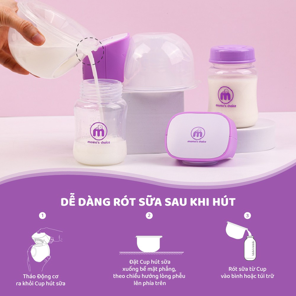 Máy hút sữa không dây Mama's Choice, pin sạc tiện lợi, giúp mẹ vắt sữa rảnh tay mọi lúc mọi nơi