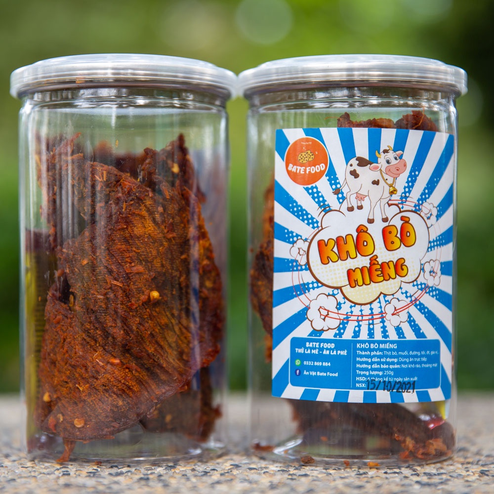 Khô Bò Sấy Khô Miếng 250g, Khô Bò Miếng Đậm Vị