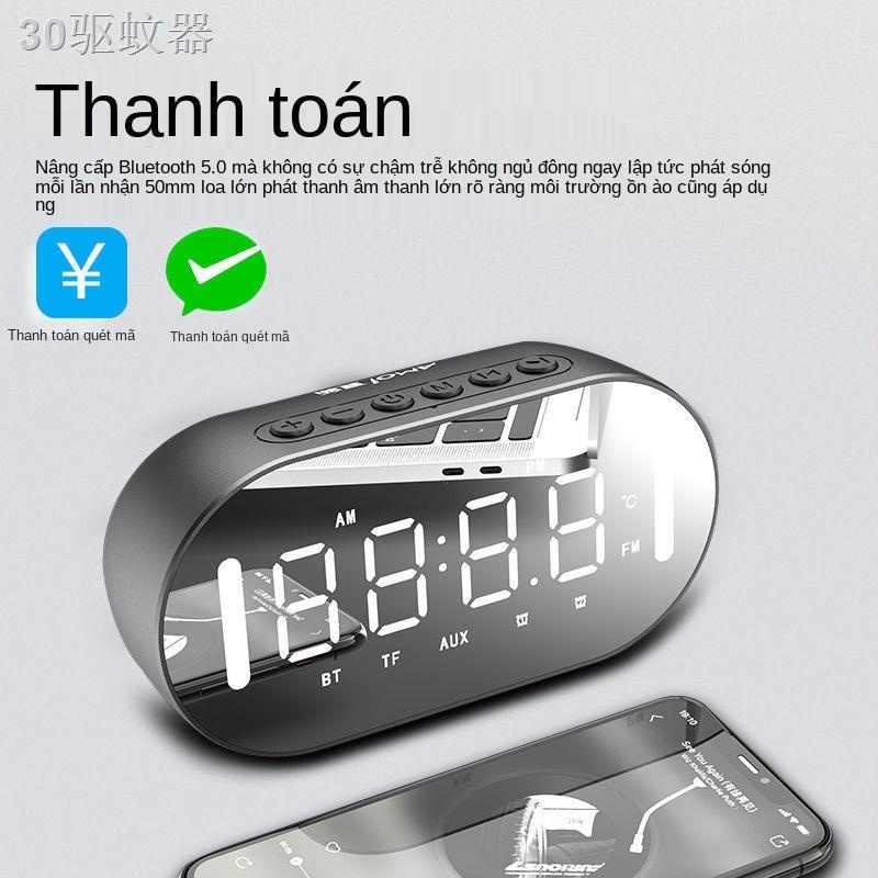 BAmoi thông minh bluetooth loa không dây nhỏ âm lượng lớn mini sinh viên net đồng hồ báo thức màu đỏ với màn hình pháo t