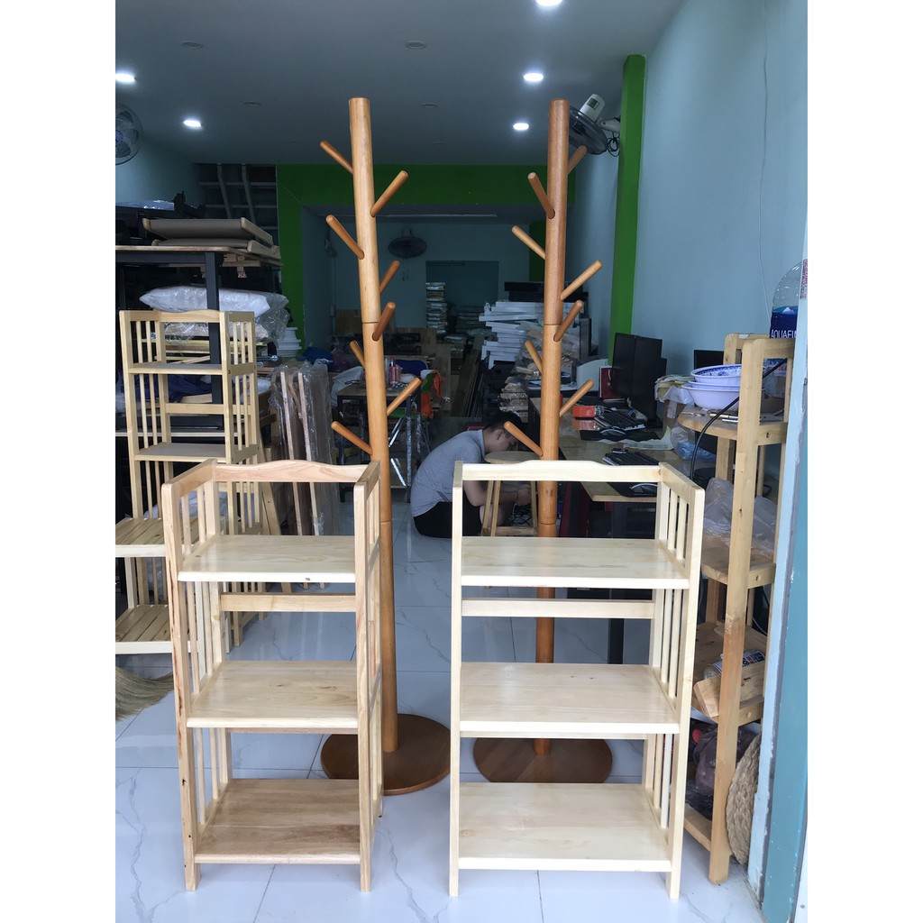 Kệ Sách, Kệ Gỗ tự nhiên 3 Tầng