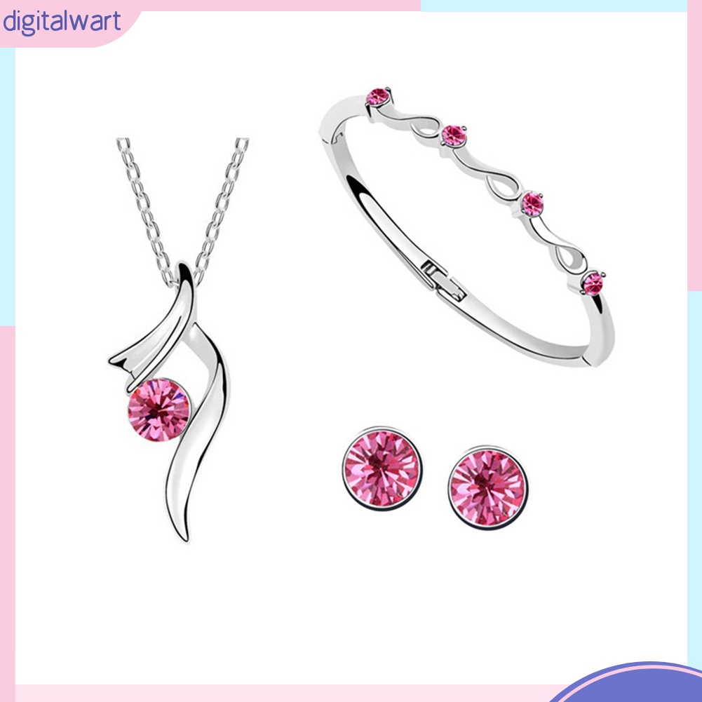 Bộ trang sức mạ bạc đính đá sang trọng dành cho nữ