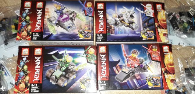 Lắp ráp 1 hộp LegoNinja xe 80080 có nhiều chi tiết bằng nhựa ABS