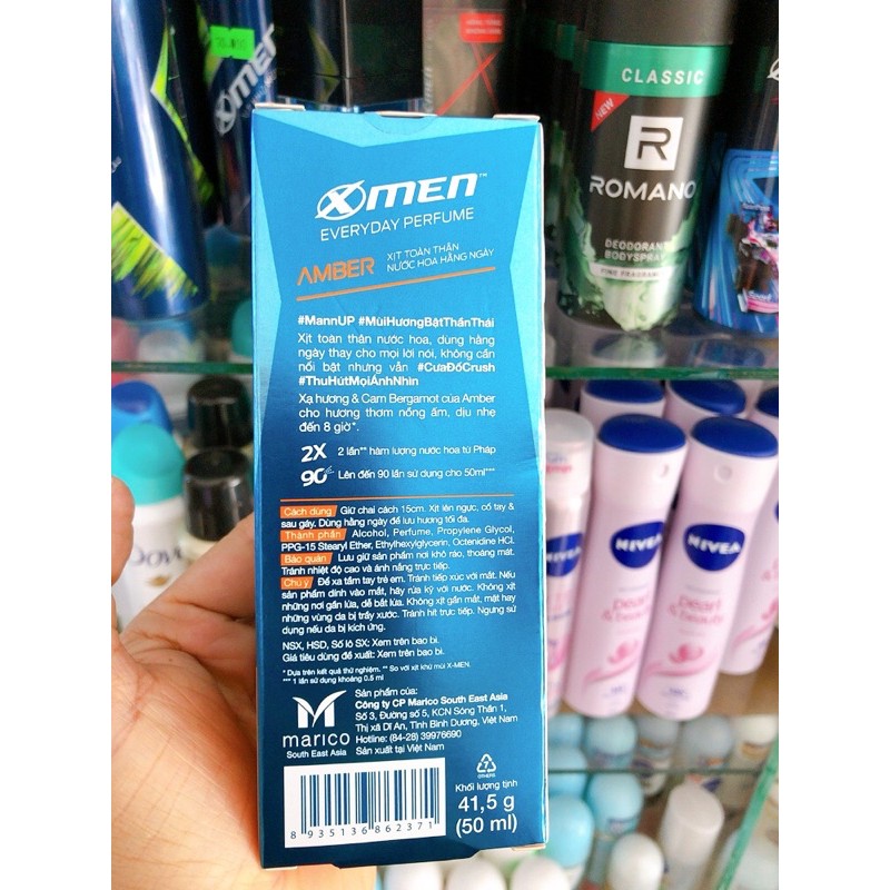 xịt toàn thân nước hoa hằng ngày XMEN Mann up 50ml | BigBuy360 - bigbuy360.vn