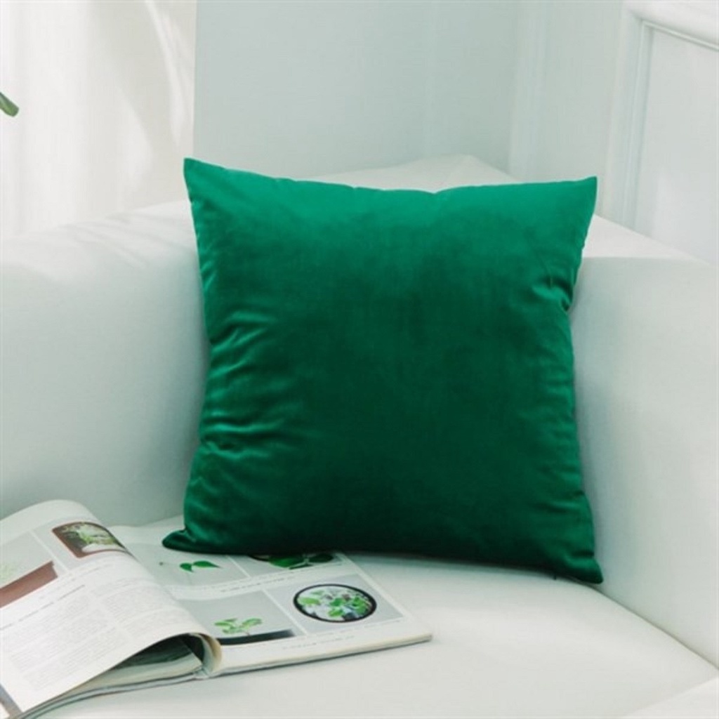 vỏ gối nhung lông 40x40cm (tặng ruột gối hơi có khóa kéo 40x60cm)