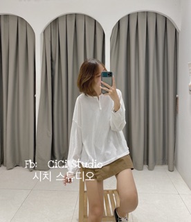 Áo thun lưới cổ khuy - ảnh thật