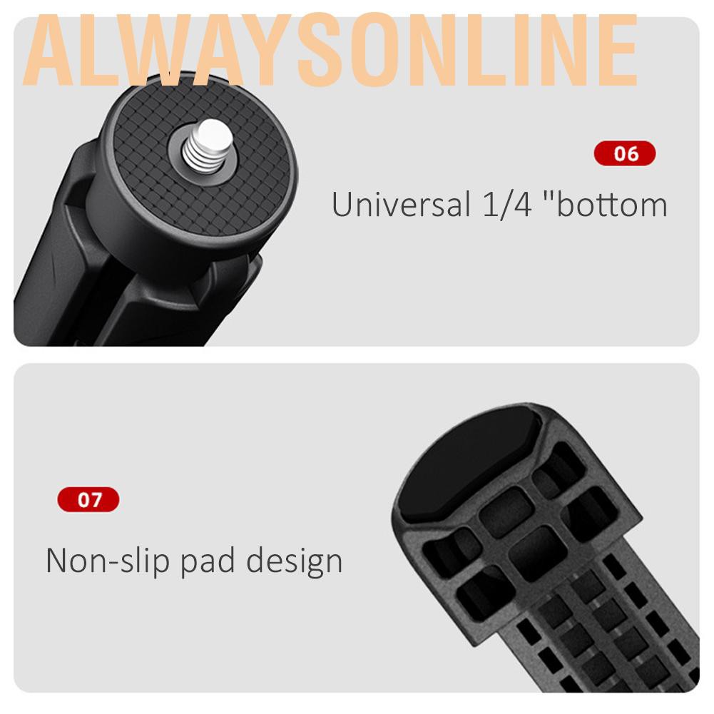 Alwaysonline Ulanzi U-Vlog Extend Tripod with Double Cold Shoe Ballhead Mount fr Phone Camera