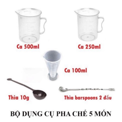 Giá Sỉ Combo đồ dụng cụ pha chế đầy đủ số lượng 5 món - 6 món - 8 món đẹp giá rẻ