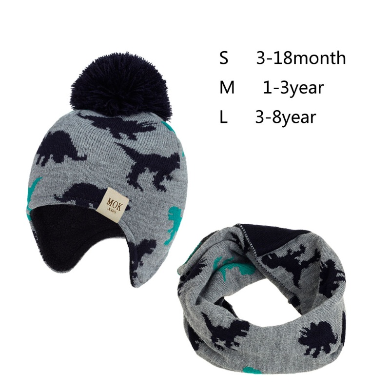 Mũ Trùm Đầu Kiêm Khăn Choàng Cổ Vải Lông Cừu Giữ Ấm Tai Thời Trang Mùa Đông Cho Bé Trai Và Gái