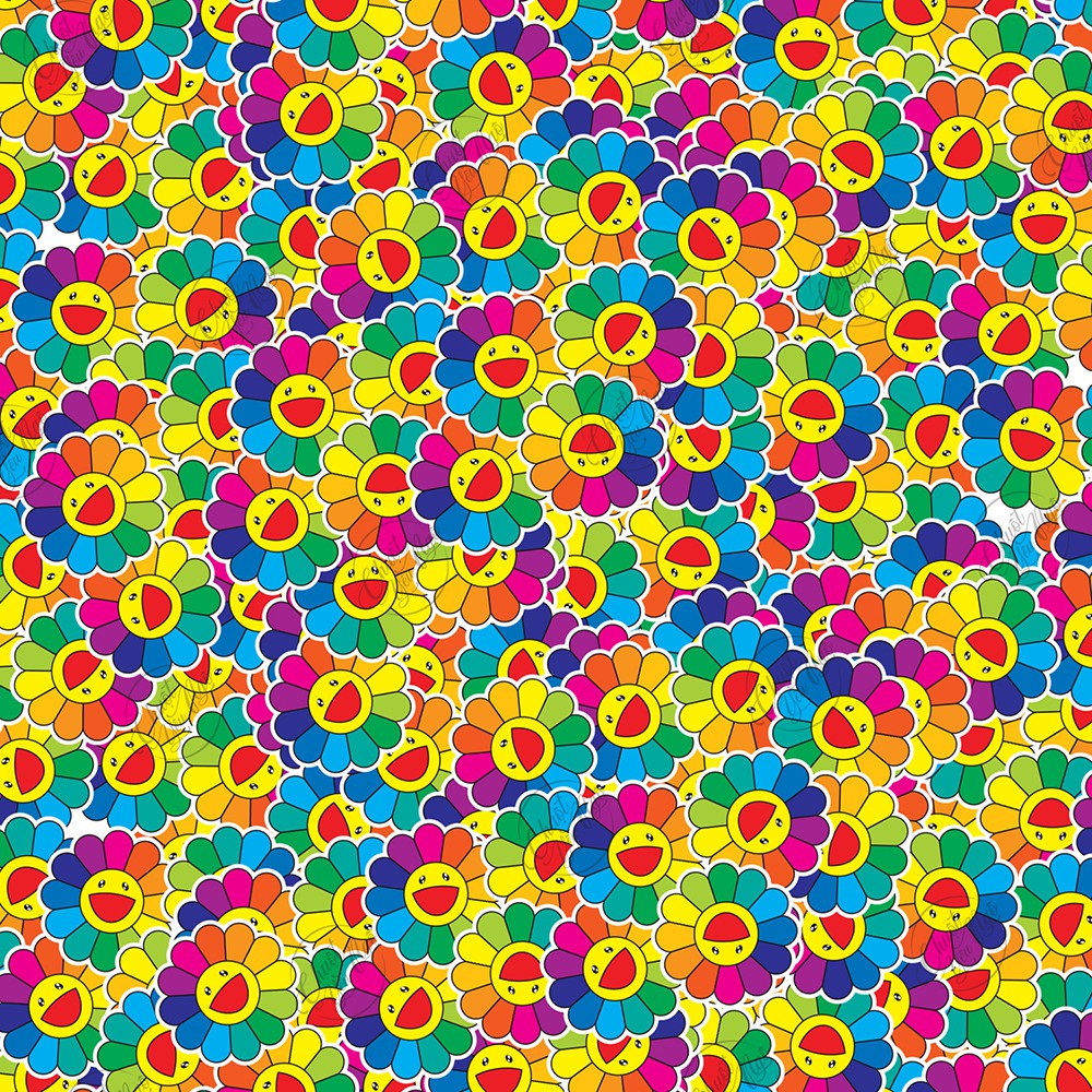 Bộ 50 sticker mini hình dán chủ đề hoa mặt trời hoa cầu vòng Kaikai kiki vui nhộn chống nước dán điện thoại,... | BigBuy360 - bigbuy360.vn