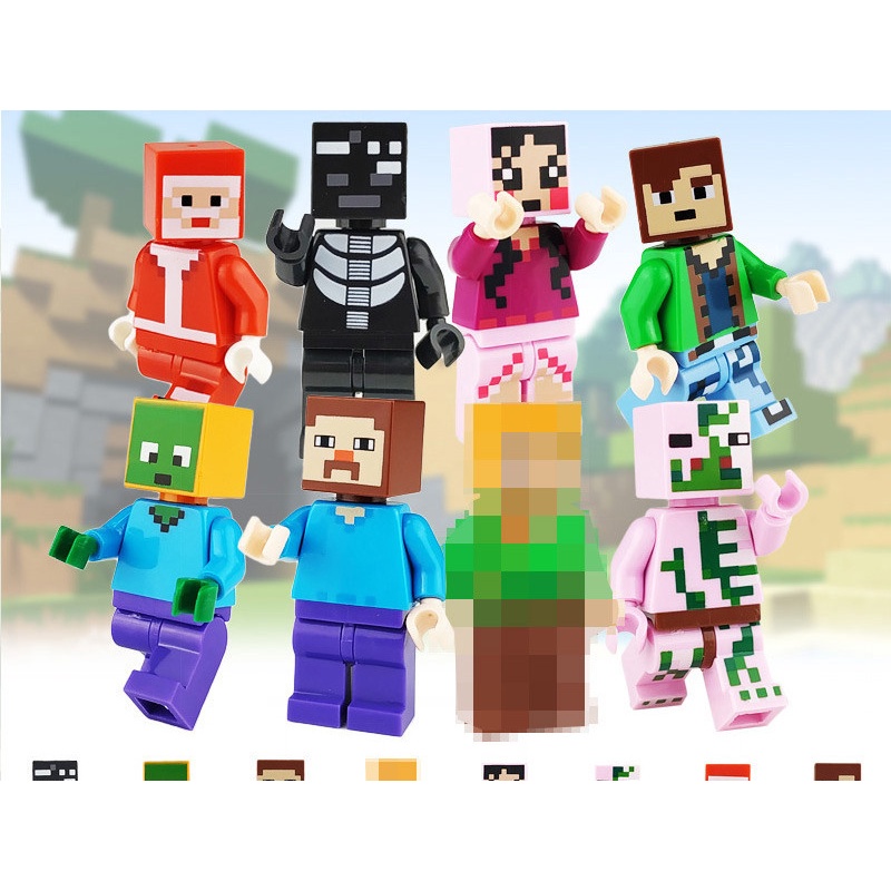 Bộ 8 Mô Hình LEGO Nhân Vật Steve Enderman