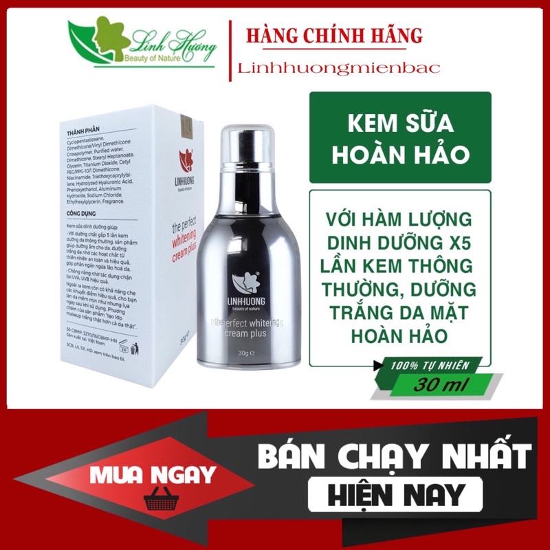 Kem sữa Linh Hương.Dưỡng da sâu như 1 serum .dưỡng chất gấp 5 lần kem dưỡng thông thường .che khuyết điểm.chống nắng .