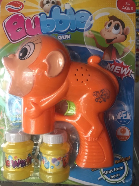 Đồ chơi bắn bong bóng (chú cá heo , chó đốm , khỉ ,cọp, đôrêmon, rùa) phát ra đèn , nhạc - size lớn