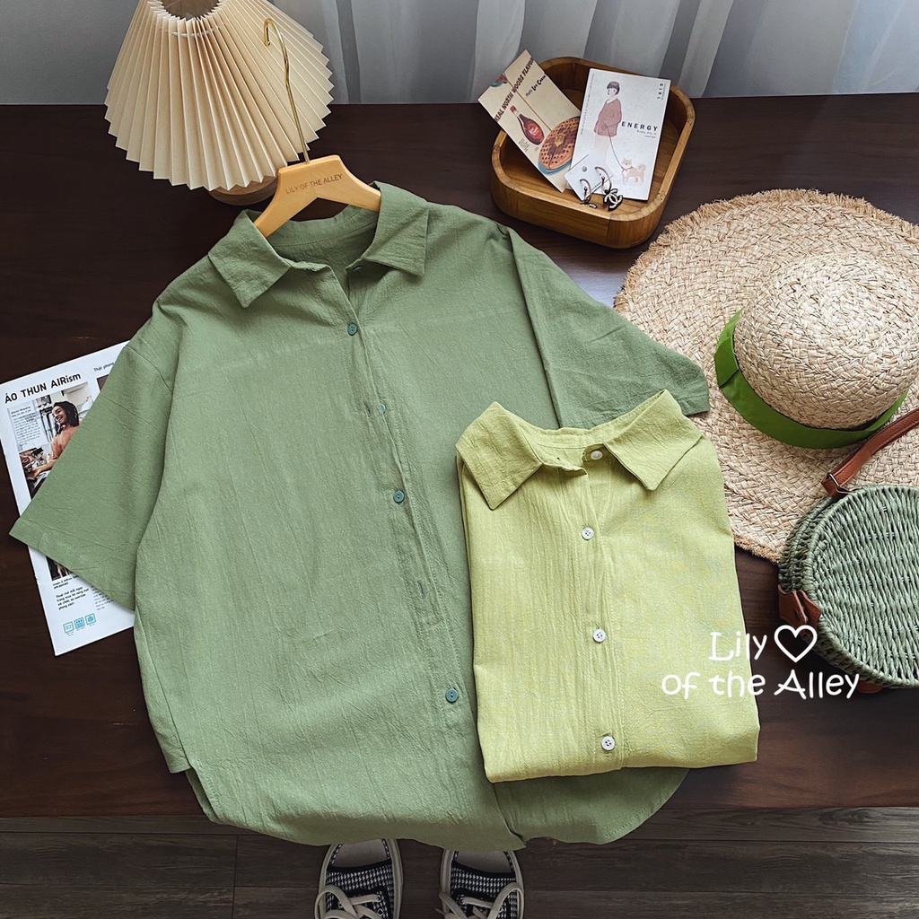 Áo sơ mi thô đũi cộc tay Lily | BigBuy360 - bigbuy360.vn