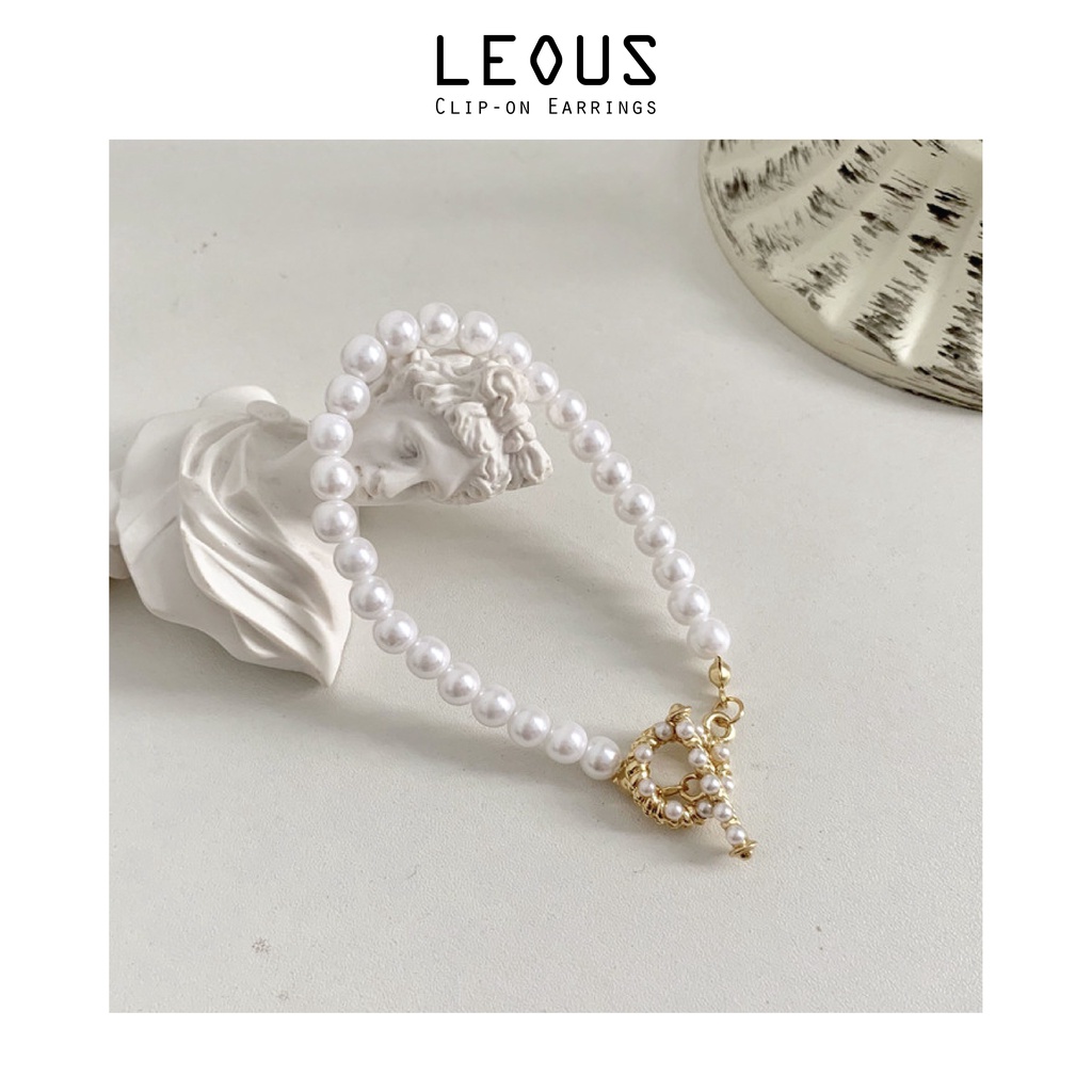 Vòng tay nữ lắc tay nữ hạt trai dạng móc VT002 Leous Accessories