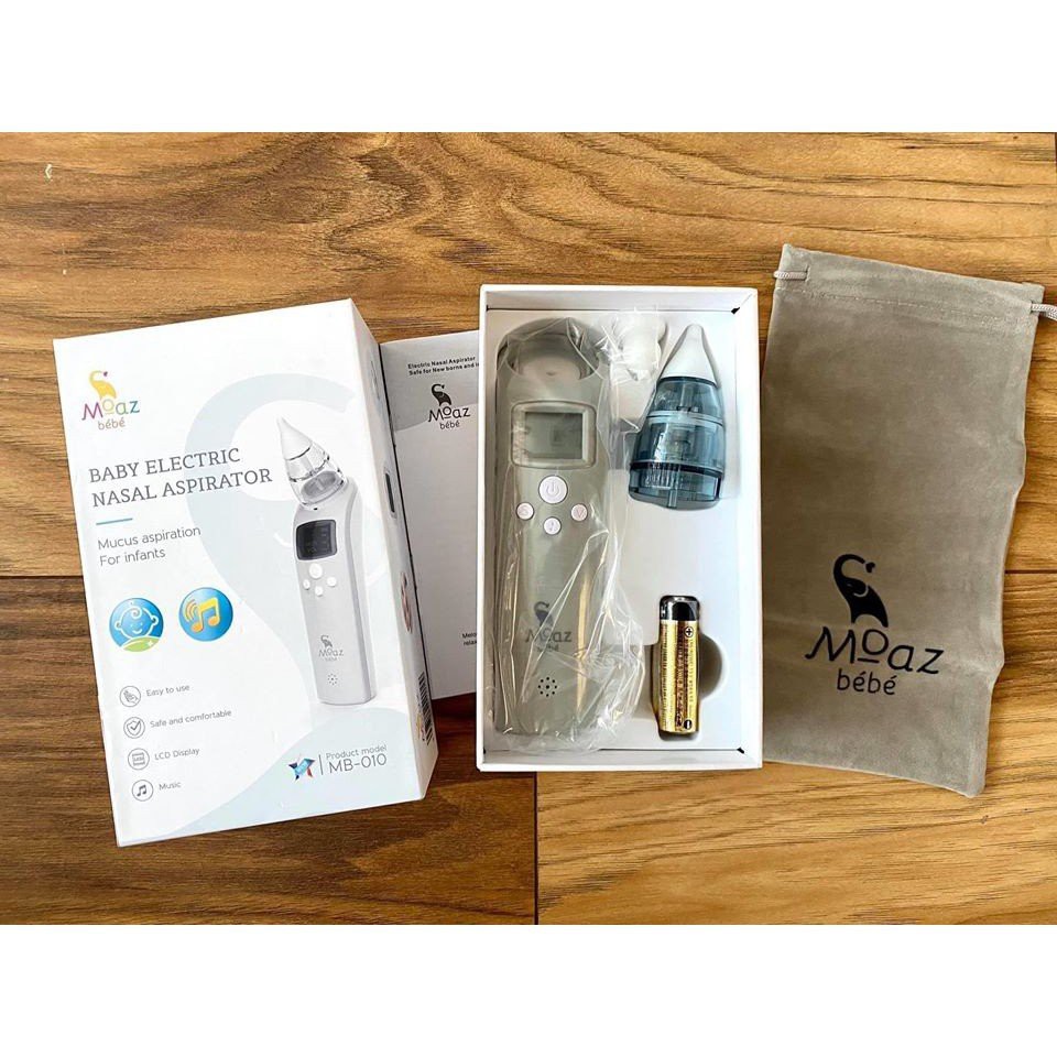 Máy Hút Mũi Điện Tử Cho Bé MOAZ BÉBÉ MB-010 Thiết Kế Nhỏ Gọn, Dễ Thao Tác, Chất Liệu Nhựa Và Silicon An toàn