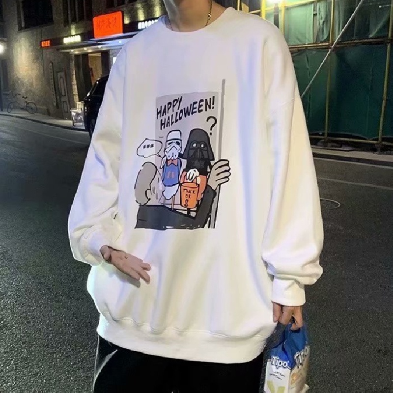 Áo khoác mũ trùm dáng rộng dài tay sành điệu size M-5XL cho nam và nữ