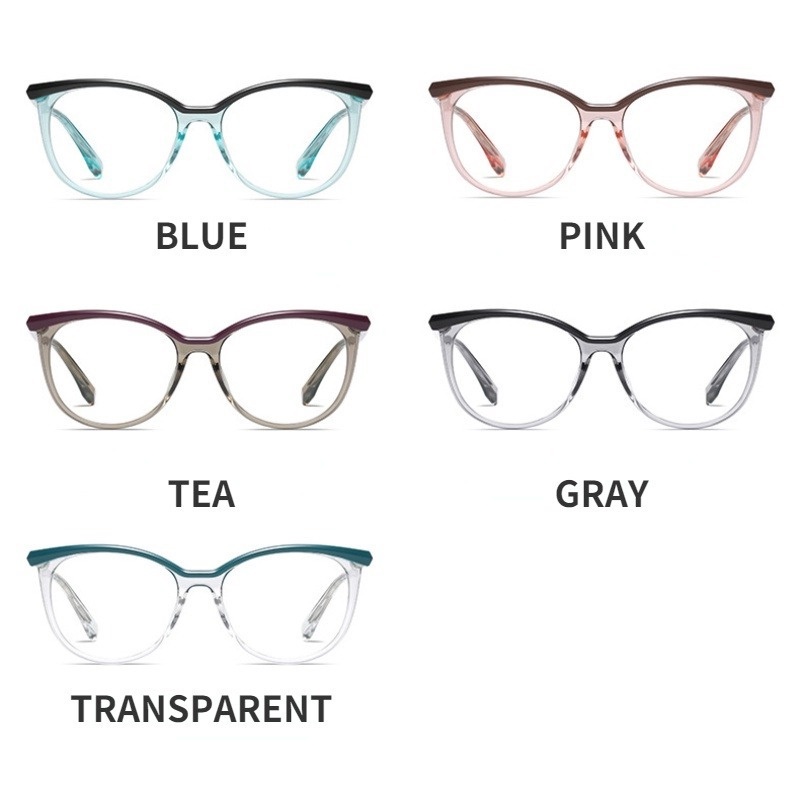 Mắt Kính TR90 Gọng Kim Loại Chống Ánh Sáng Xanh Thời Trang Phương Tây Cho Nữ