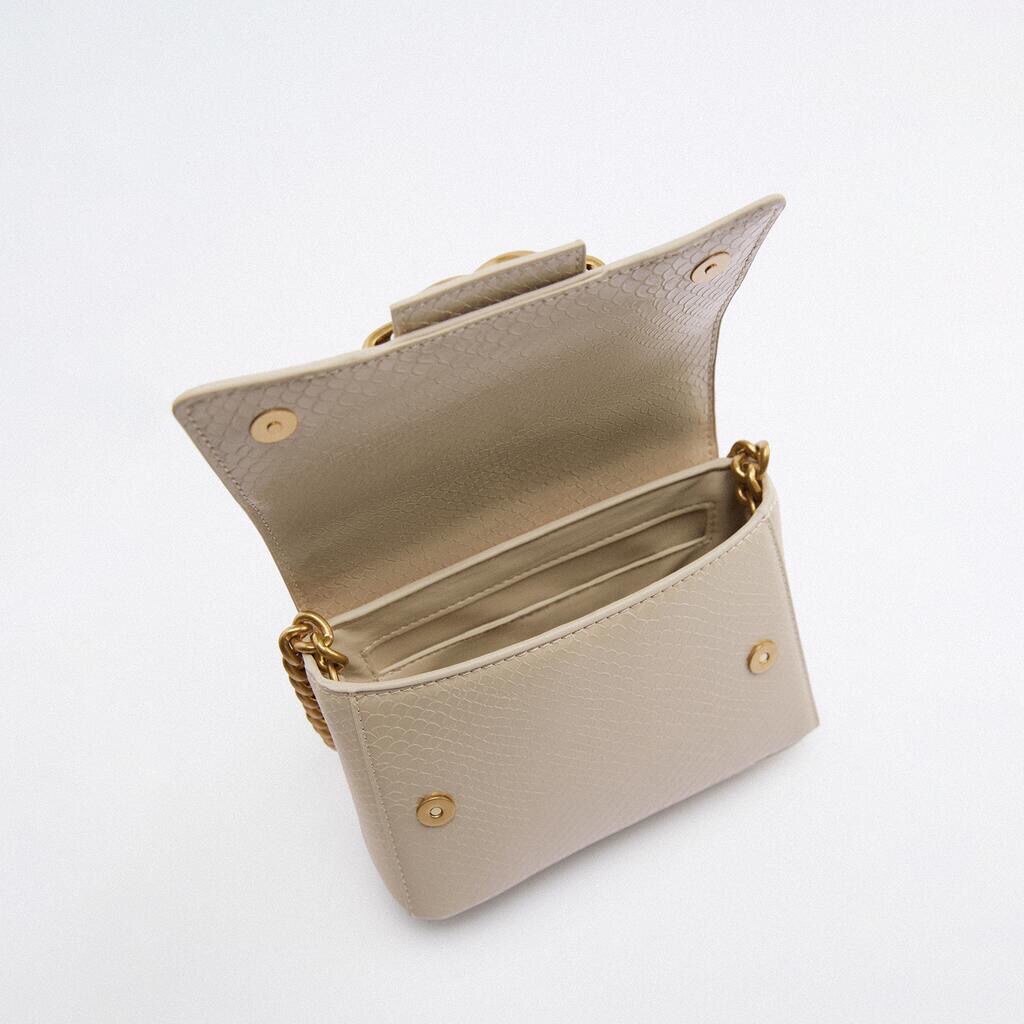 Túi Xách Đeo Vai ZARA Hình Vuông Cỡ Nhỏ Vân Da Cá Sấu Thời Trang Cho Nữ 6643910102