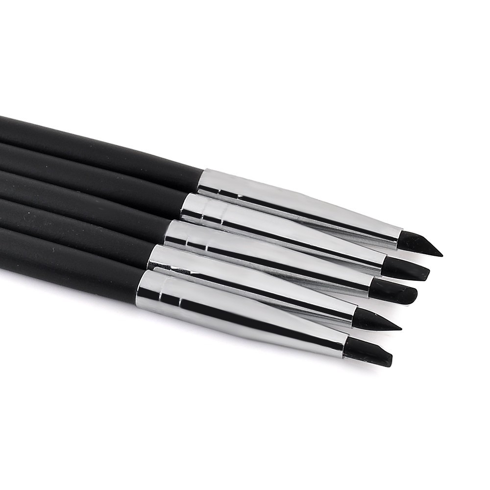 5pcs/set Clay Trim Soft Pen Clay Plastic Silicone Pen Oil Painting Eraser White Paint Brush