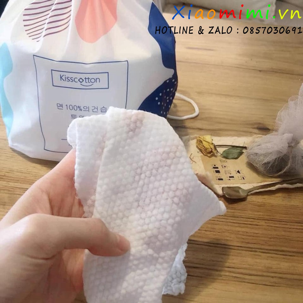 Bông tẩy trang khăn mặt dùng 1 lần lau khô lau ướt siêu dai Korea 100% tự nhiên an toàn-XIAOMIMIPVN17376