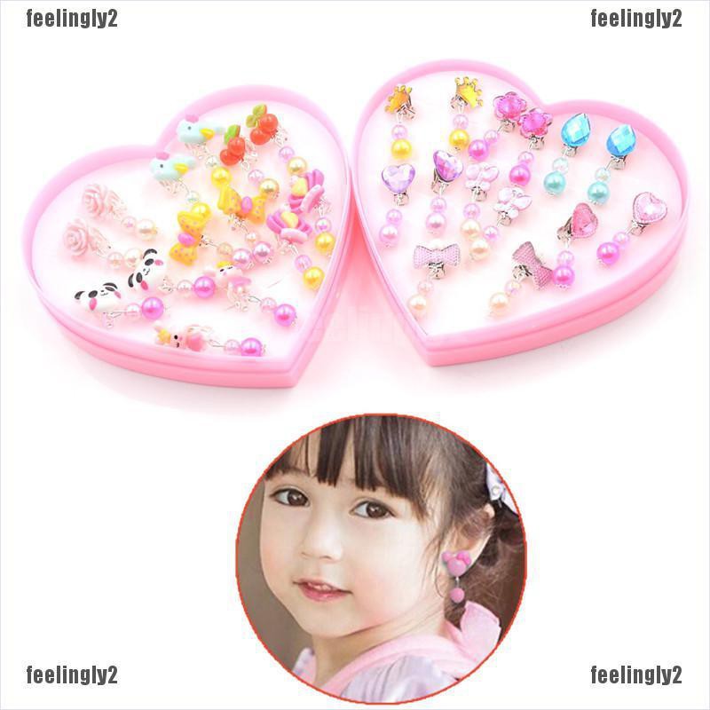 ❤Mặt Trời❤ Set 7 Bông Tai Nhựa Dáng Dài Thiết Kế Đáng Yêu Cho Bé Gái