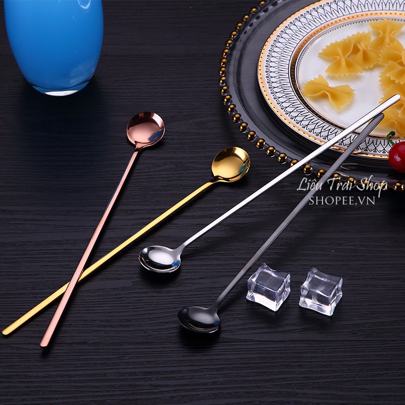 Muỗng thìa dài  muỗng thìa khuấy inox 304 phong cách Hàn Quốc