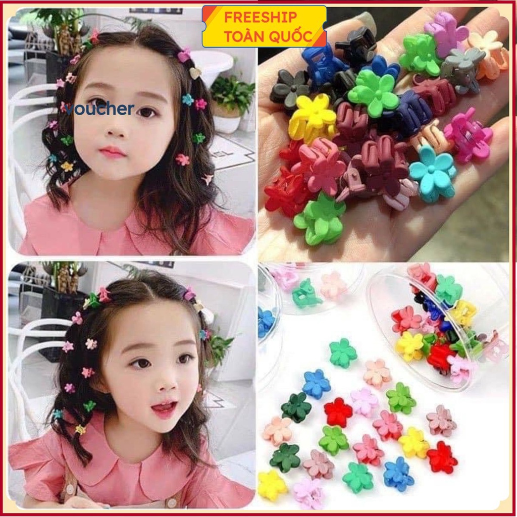 Set 50 Kẹp/ Cột/ Cặp Tóc Càng Cua Cho Mẹ và Bé Gái Có Túi Zip