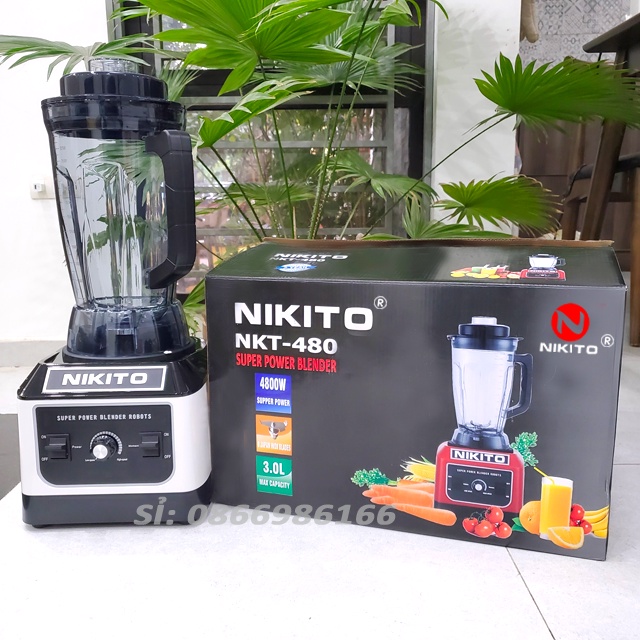 Máy Xay Sinh Tố Công Nghiệp NIKITO 4800W đa năng, Máy xay công nghiệp: xay thịt cá, rau củ quả, sinh tố, ngũ cốc, đồ khô