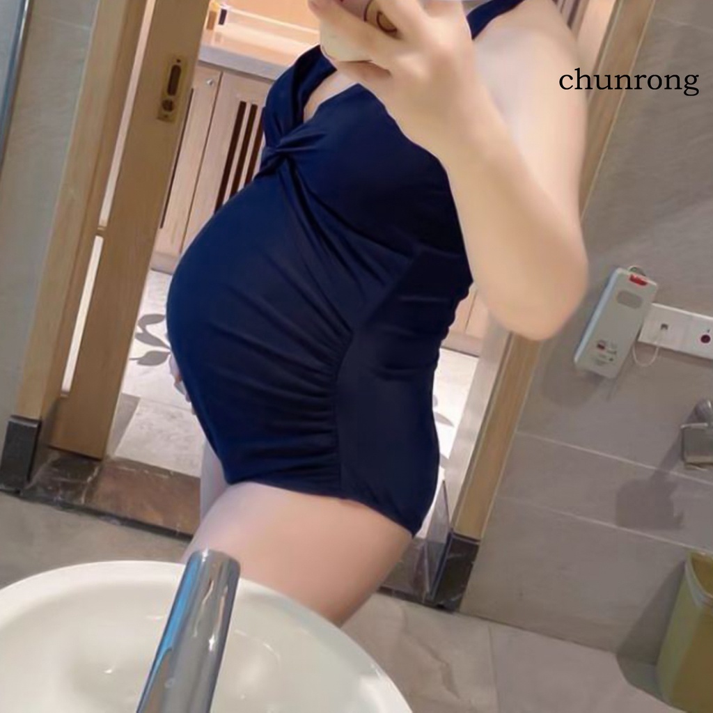 Bộ Đồ Bơi Cổ Chữ V Có Đệm Mút Thoáng Khí Dành Cho Mẹ Bầu