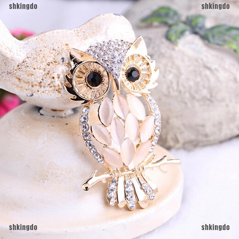 Ghim cài áo hình chim cú đính đá xinh xắn